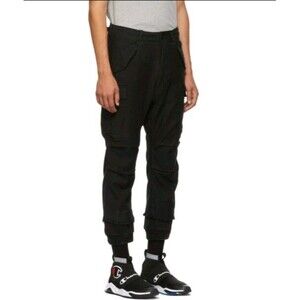 R13 Cargo Pants Harem Drop Crotch Black Men’s Utility Joggers 32"x 28" Japan